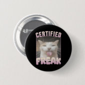 Gecertificeerde freak grappige kat meme  ronde button 5,7 cm (Voorkant /achterkant)