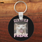 Gecertificeerde Freak Grappige Kat Meme  Sleutelhanger (Voorkant)