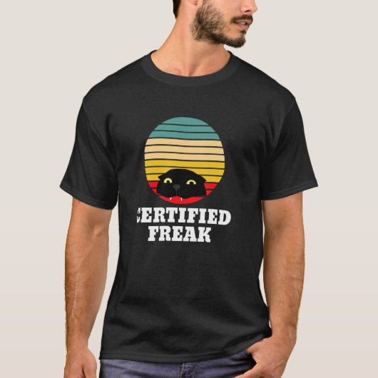 Gecertificeerde freak grappige kat meme t-shirt (Voorkant)