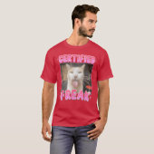 Gecertificeerde Freak Kat Grappige Kat Meme Humor T-shirt (Voorkant volledig)