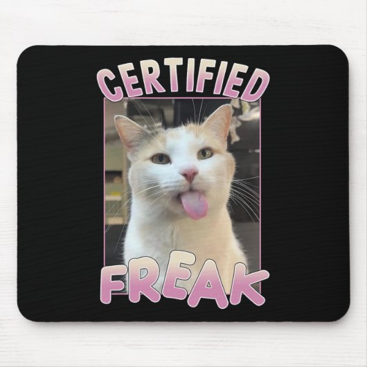 Gecertificeerde Freak Schattigee Cat Meme Lovers F Muismat (Voorkant)