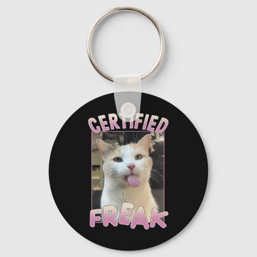 Gecertificeerde Freak Schattigee Cat Meme Lovers F Sleutelhanger (Voorkant)