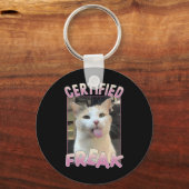 Gecertificeerde Freak Schattigee Cat Meme Lovers F Sleutelhanger (Voorkant)