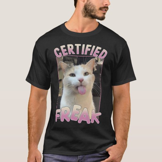 Gecertificeerde Freak Schattigee Cat Meme Lovers F T-shirt (Voorkant)