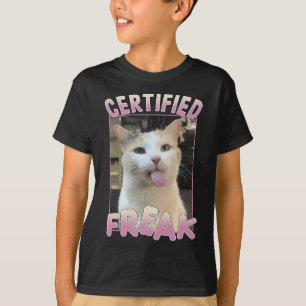 Gecertificeerde Freak Schattigee Cat Meme Lovers F T-shirt