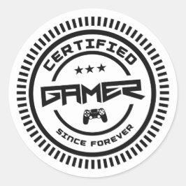 Gecertificeerde gamer-stickers ronde sticker
