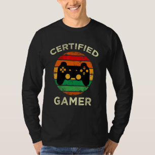 Gecertificeerde gamerretro Funny Video Games Gamin T-shirt