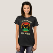 Gecertificeerde gamerretro Funny Video Games voor  T-shirt (Voorkant volledig)