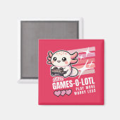 Gecertificeerde Games-o-Lotl Schattigee Axolotl Ga Magneet (Voorkant / Achterkant)