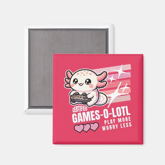 Gecertificeerde Games-o-Lotl Schattigee Axolotl Ga Magneet (Voorkant / Achterkant)