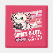 Gecertificeerde Games-o-Lotl Schattigee Axolotl Ga Magneet (Voorkant)