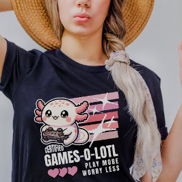 Gecertificeerde Games-o-Lotl Schattigee Axolotl Ga T-shirt