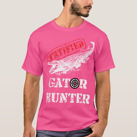 Gecertificeerde Gator Alligator Hunter Hunting T-shirt (Voorkant)