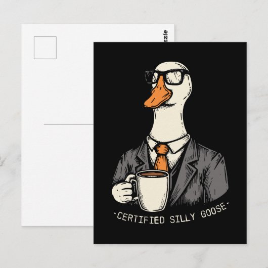 Gecertificeerde gekke gans briefkaart (Voorkant / Achterkant)