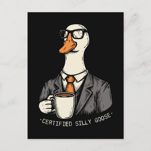 Gecertificeerde gekke gans briefkaart (Voorkant)