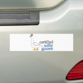 Gecertificeerde Gekke gans met Schattig propeller  Bumpersticker (Op auto)