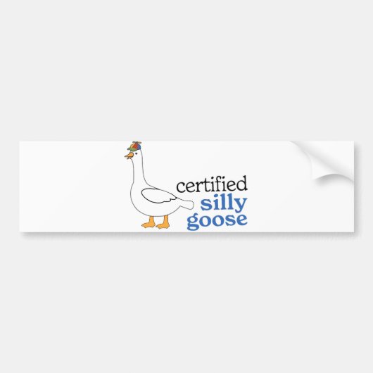 Gecertificeerde Gekke gans met Schattig propeller  Bumpersticker (Voorkant)