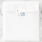 Gecertificeerde Gekke gans met Schattig propeller Ronde Sticker (Tas)