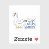 Gecertificeerde Gekke gans met Schattig propeller Sticker (Vel)