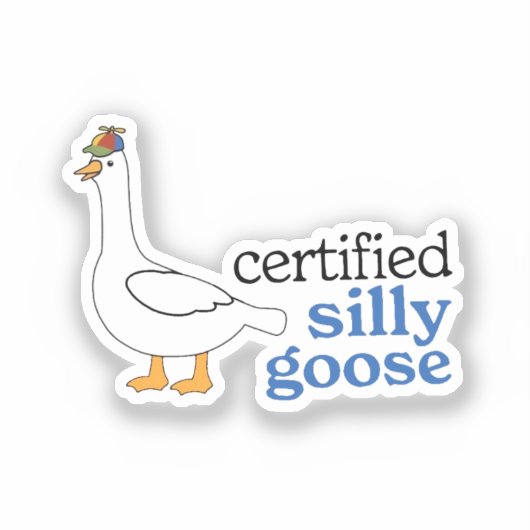 Gecertificeerde Gekke gans met Schattig propeller Sticker (Voorkant)