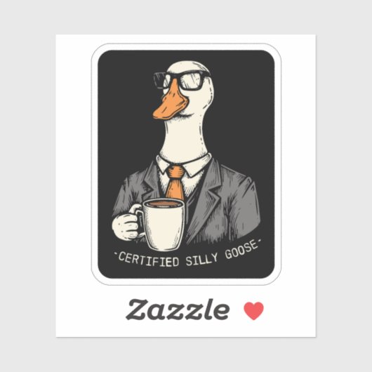 Gecertificeerde gekke gans sticker (Vel)