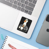 Gecertificeerde gekke gans sticker (Laptop met iPhone)