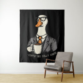 Gecertificeerde gekke gans wandkleed