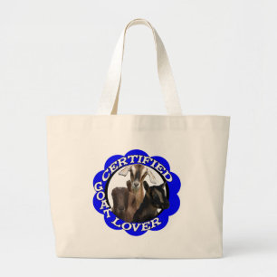 GECERTIFICEERDE GOAT LOVER! GROTE TOTE BAG