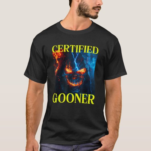 Gecertificeerde Goner Cringe Hard Skeleton Meme T-shirt (Voorkant)