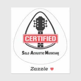 Gecertificeerde Guitar Pick Headstock Sticker