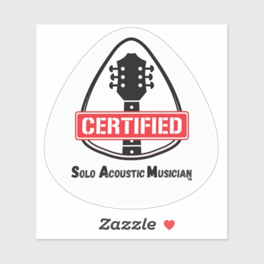 Gecertificeerde Guitar Pick Headstock Sticker (Vel)