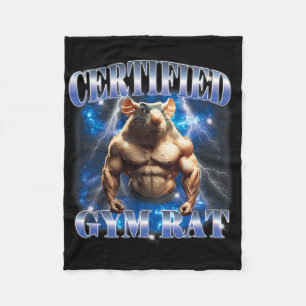 Gecertificeerde Gym Rat Meme Fitness Bodybuilding  Fleece Deken