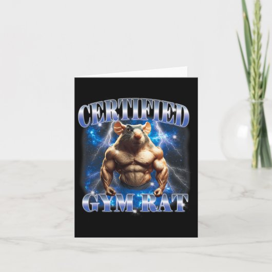 Gecertificeerde Gym Rat Meme Fitness Bodybuilding  Kaart (Voorkant)