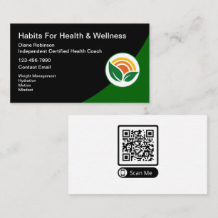 Gecertificeerde Health Coach scanbare QR-code Visitekaartje