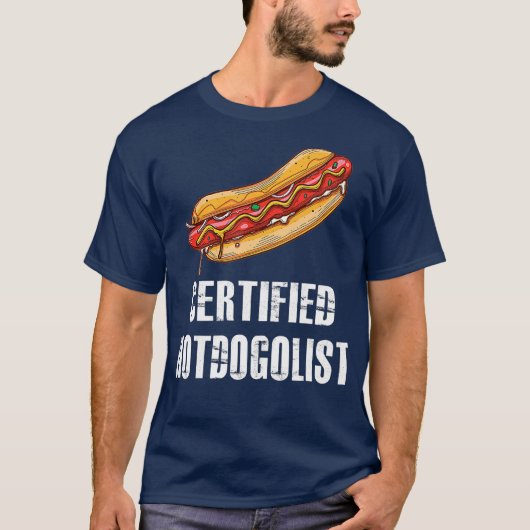 Gecertificeerde Hotdogolist Grappige Hot Dog Worst T-shirt (Voorkant)