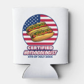 Gecertificeerde Hotdogologist Amerikaanse vlag Hot Blikjeskoeler (Achterkant)