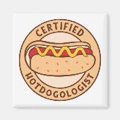 Gecertificeerde Hotdogoloog Funny Hot Hondenliefhe Magneet (Voorkant)