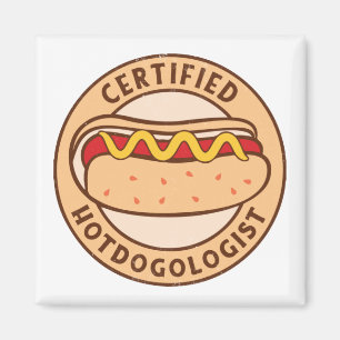 Gecertificeerde Hotdogoloog Funny Hot Hondenliefhe Magneet