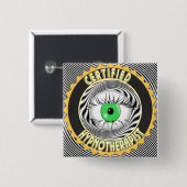 GECERTIFICEERDE HYPNOTHERAPIST LOGO VIERKANTE BUTTON 5,1 CM (Voorkant /achterkant)