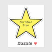 Gecertificeerde icoon ster sticker – Grappige stic (Vel)