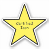 Gecertificeerde icoon ster sticker – Grappige stic (Voorkant)