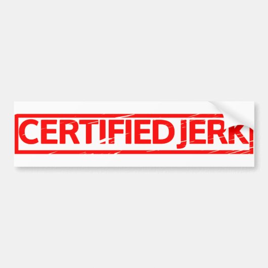 Gecertificeerde Jerk Stempel Bumpersticker (Voorkant)