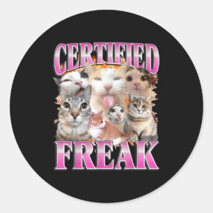 Gecertificeerde kat grafische bootleg grappige gen ronde sticker
