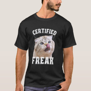 Gecertificeerde Kat Meme freak eet cement Vervloek T-shirt