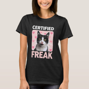 Gecertificeerde Kat Vrijer Fun Kitten Roze Harten T-shirt