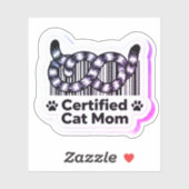 Gecertificeerde Kattenmoeder – Minimaal Streepjesc Sticker (Vel)