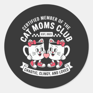 Gecertificeerde Kattenmoeders Club Chaotisch Kleve Ronde Sticker