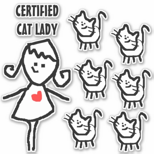 Gecertificeerde kattenvrouw sticker (Voorkant)