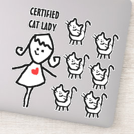 Gecertificeerde kattenvrouw sticker