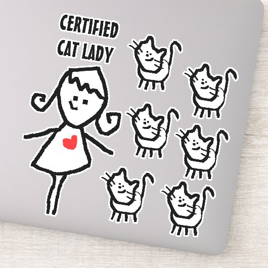 Gecertificeerde kattenvrouw sticker (Detail)
